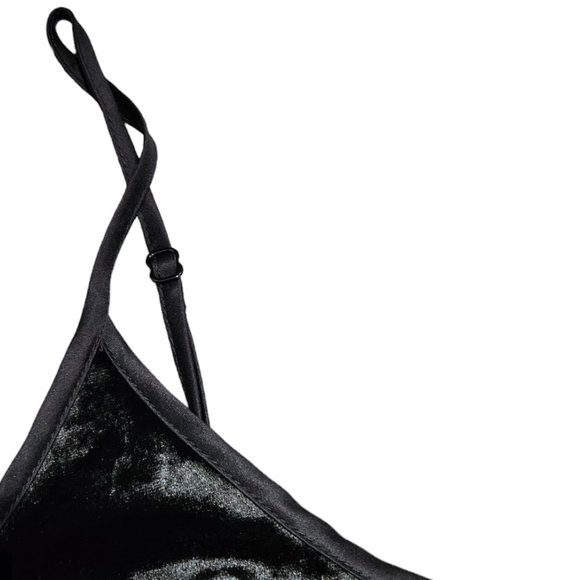 Victoria’s Secret Black Velvet Slip Mini Dress Nightie Size XS - Picture 7 of 8